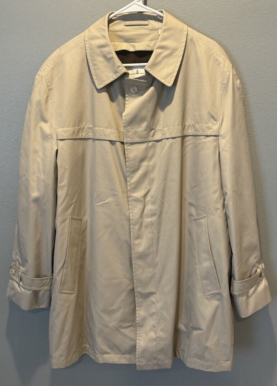 Towne From London Fog Men's Trench Coat w/ Removable Liner Size 44 Regular